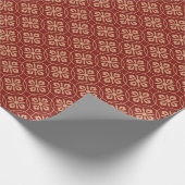 金ゴールドと赤中国の記号のパターン ラッピングペーパー (角)