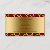 金ゴールドと赤抽象芸術キリンのパターン 名刺 (裏面)