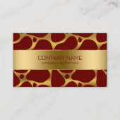 金ゴールドと赤抽象芸術キリンのパターン 名刺 (正面)