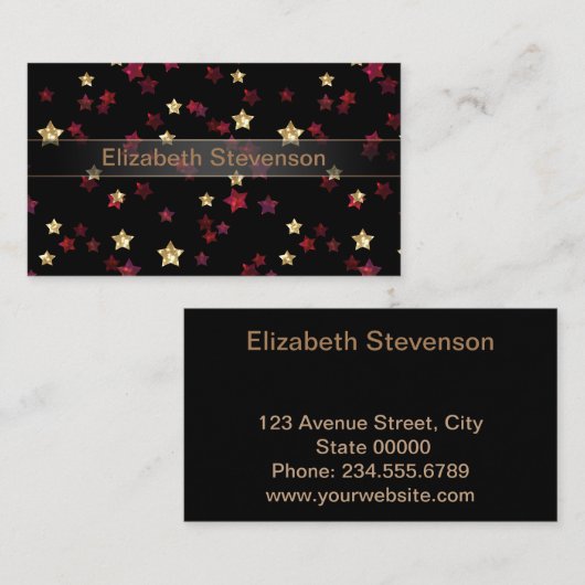 金ゴールドと赤星。 名刺 (正面/裏面)