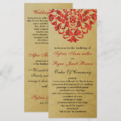 金ゴールドと赤結婚式 プログラム (正面/裏面)