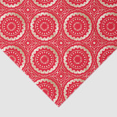 金ゴールドと赤華美曼荼羅東洋王室の柄 薄葉紙 (詳細)