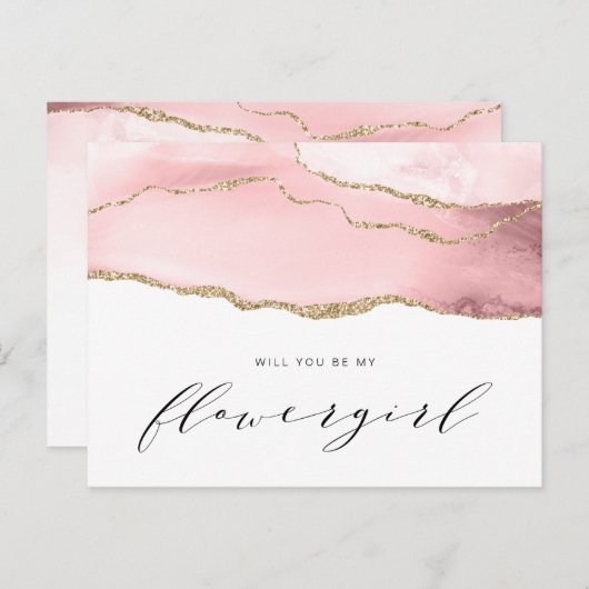 金ゴールドと赤面のアゲートは私の花である インビテーションポストカード (正面/裏面)