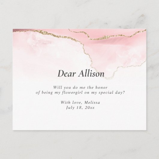 金ゴールドと赤面のアゲートは私の花である インビテーションポストカード (裏面)