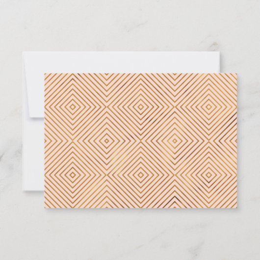 金ゴールドと赤面のピンクのRSVP Cilligurative(ハート付き) 出欠カード (裏面)