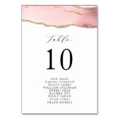 金ゴールドと赤面agateテーブル番号座席表 テーブルナンバー (裏面)