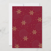 金ゴールドと赤 |シックモダンクリスマスディナーパーティー 招待状 (裏面)