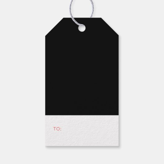 金ゴールドと赤 |鹿モダンメリークリスマスギフトラベル ギフトタグ (裏面)