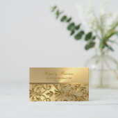 金ゴールドと金ゴールドダマスクの名刺 名刺 (スタンド正面)