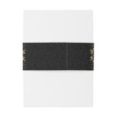 金ゴールドと銀がブラックダマスクで渦巻く 招待状ベリーバンド (裏面例)