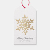 金ゴールドと銀のスノーフレークのクリスマスギフトタグ ギフトタグ (正面)