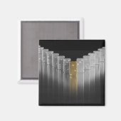 金ゴールドと銀のドミノ マグネット (正面/裏面)