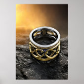 金ゴールドと銀の指輪 | AIアートポスター ポスター (正面)