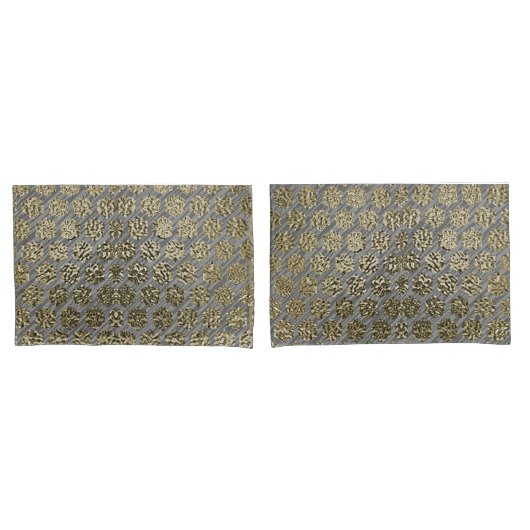 金ゴールドと銀の豪華なデザインコレクションセット 枕カバー (フロントセット)