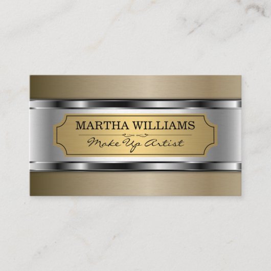 金ゴールドと銀の金属背景 名刺 (正面)