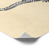 金ゴールドと銀の龍のシンボル ポスター (角)