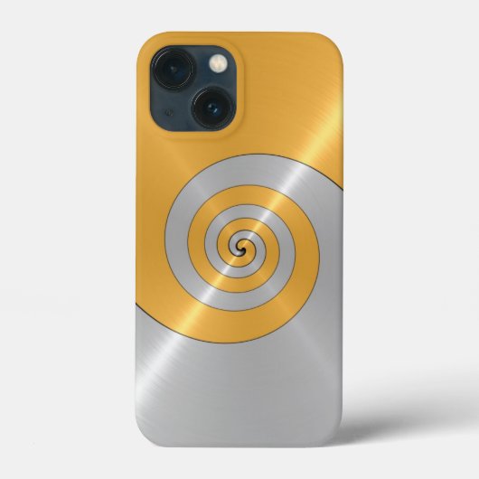 金ゴールドと銀ステンレス光沢のある金属ルックケースマ Case-Mate iPhoneケース (裏面)