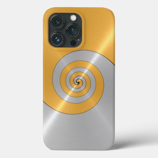 金ゴールドと銀ステンレス光沢のある金属ルックケースマ Case-Mate iPhoneケース (裏面)