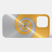 金ゴールドと銀ステンレス光沢のある金属ルックケースマ Case-Mate iPhoneケース (裏面 (横))