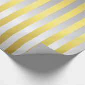 金ゴールドと銀ストライプ色 ラッピングペーパー (角)