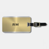 金ゴールドと銀幾何学的デザインラゲージタグ ラゲッジタグ (正面横)