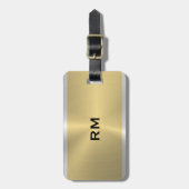 金ゴールドと銀幾何学的デザインラゲージタグ ラゲッジタグ (正面縦)