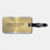 金ゴールドと銀幾何学的デザインラゲージタグ ラゲッジタグ (裏面横)