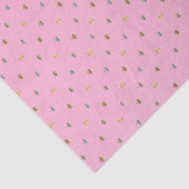 金ゴールドと銀色の水玉模様がピンク色の背景に 薄葉紙 (詳細)