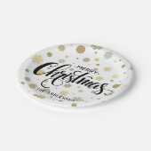 金ゴールドと銀雪の聖降誕祭カスタマイズ ペーパープレート (アングル)