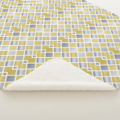 金ゴールドと銀(ダイアモンド市松模様に) シェルパブランケット (3/4)