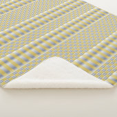 金ゴールドと銀(チェッカーとストライプ) シェルパブランケット (3/4)