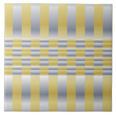 金ゴールドと銀(チェッカーとストライプ) タイル (正面)