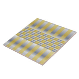 金ゴールドと銀(チェッカーとストライプ) タイル