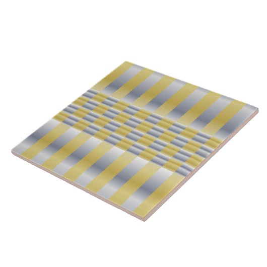 金ゴールドと銀(チェッカーとストライプ) タイル (側面)