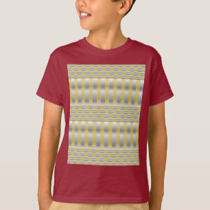 金ゴールドと銀(チェッカーとストライプ) Tシャツ