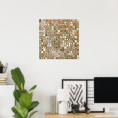 金ゴールドと銅モザイク ポスター (ホームオフィス)
