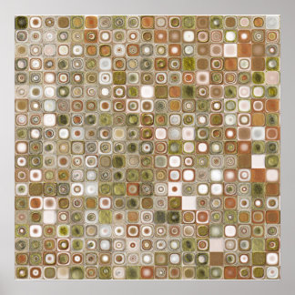 金ゴールドと銅モザイク ポスター