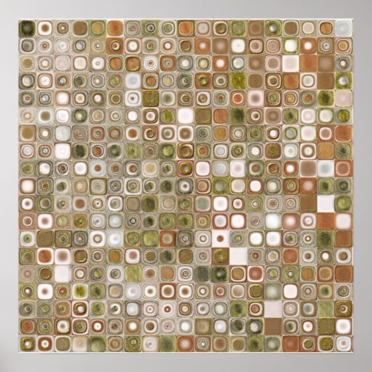 金ゴールドと銅モザイク ポスター (正面)