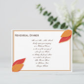 金ゴールドと錆秋の葉のリハーサルディナー 招待状 (スタンド正面)