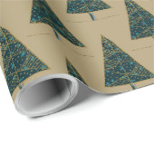 金ゴールドと闇のミニマルなクリスマスツリーパターン ラッピングペーパー (ロールコーナー)