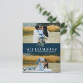 金ゴールドと雪 | 2写真クリスマスホリデー シーズンポストカード (スタンド正面)