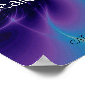 金ゴールドと青い紫の波の7つのチャクラ ポスター (角)