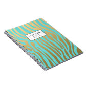 金ゴールドと青い縞模様 ノートブック (右側)