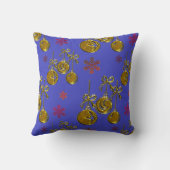 金ゴールドと青のクリスマス クッション (裏面)