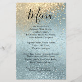 金ゴールドと青のグリッター – メニュー (正面)