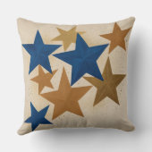 金ゴールドと青の星 クッション (裏面)