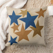 金ゴールドと青の星 クッション (ブランケット)