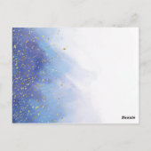 金ゴールドと青の水色の洗礼ありがとう ポストカード (裏面)