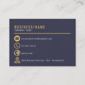 金ゴールドと青アイコンの名刺 名刺 (正面)