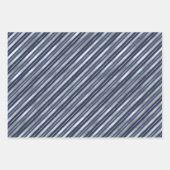 金ゴールドと青ストライプ色 ラッピングペーパーシート (正面3)